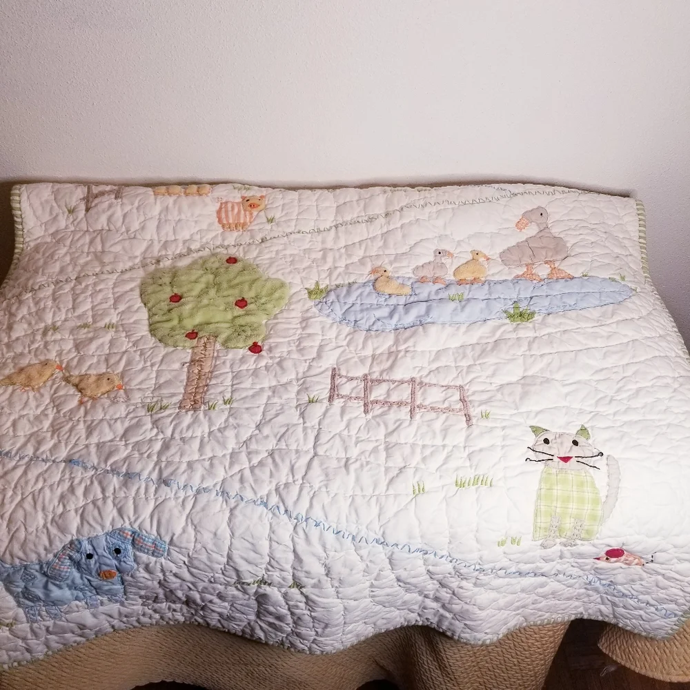 Pottery barn kids farm animals baby blacket